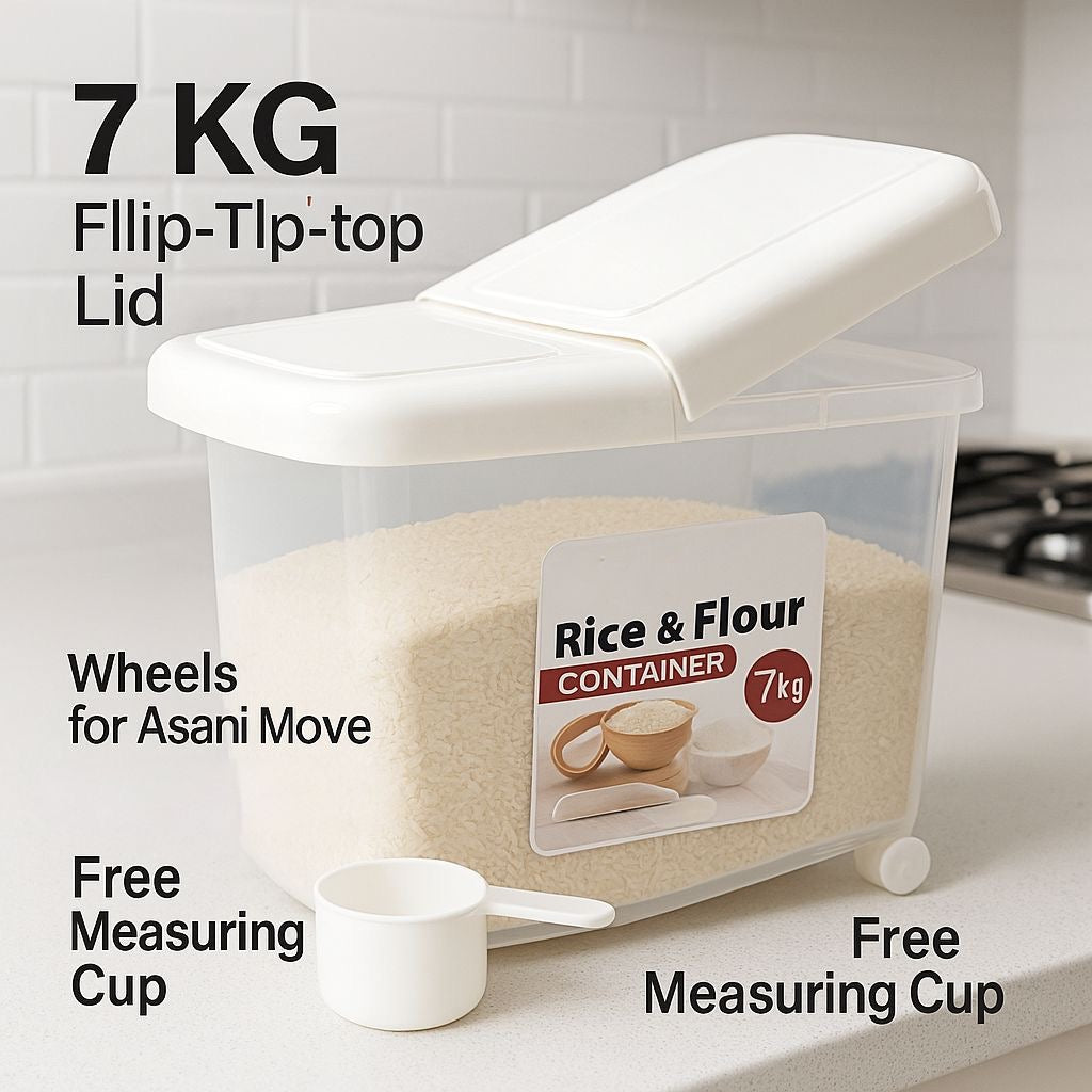 Rice and Flour FlipTop LID Bucket with Tyres
