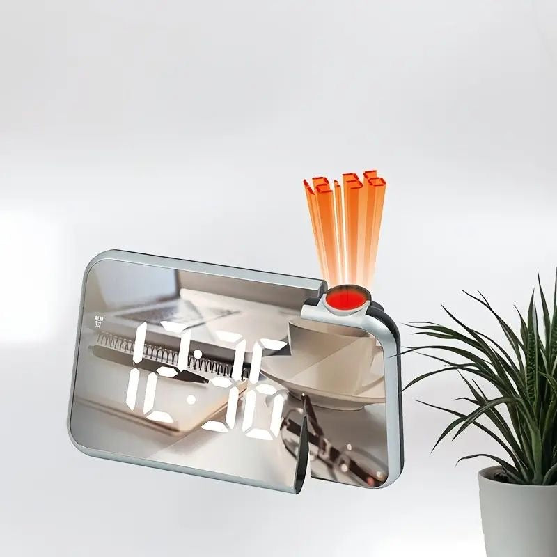 Modern LCD Mirror Projection Alarm Clock
