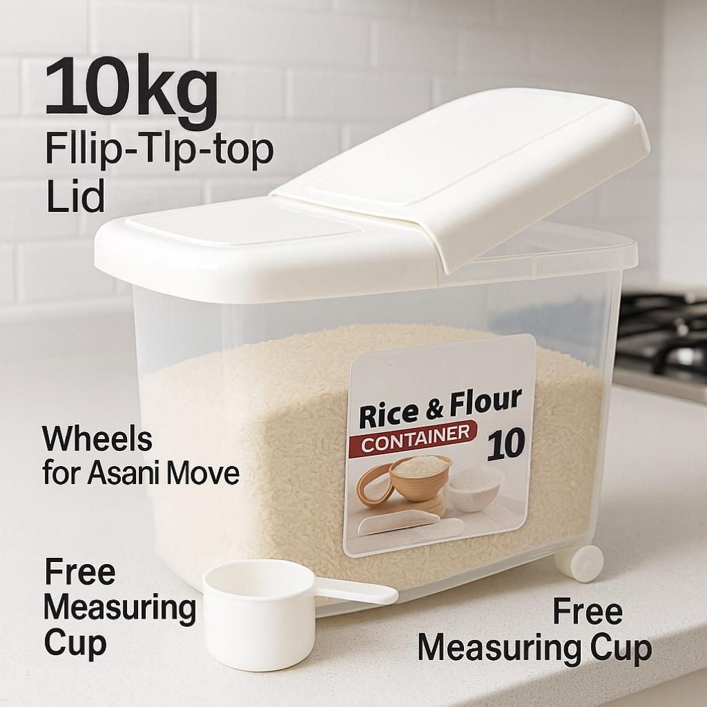 Rice and Flour FlipTop LID Bucket with Tyres