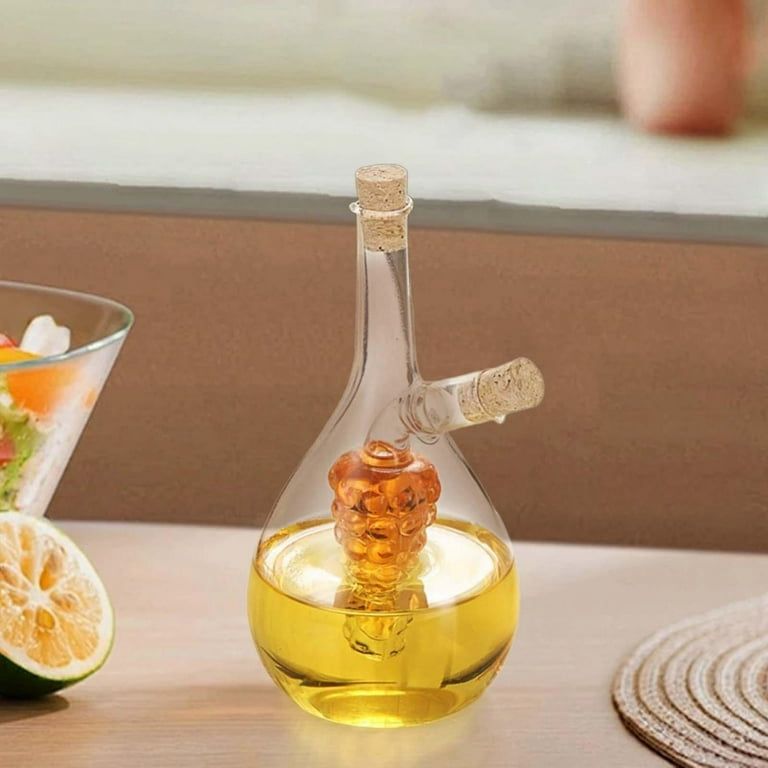 Double Pourer Spout Oil Dispenser Bottle for Kitchen